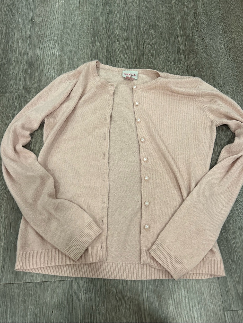 Blush Pink Pearl-Button Cardigan